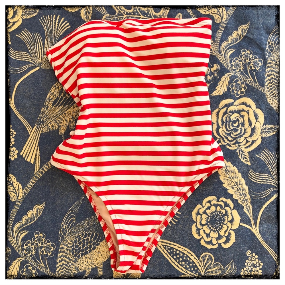 J Crew Cross Back Bandeau in Classic Stripe